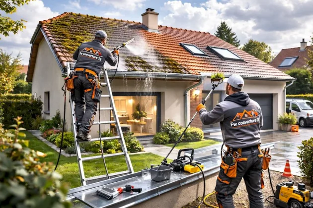 Solin zinc et raccord mur toiture à Barby – SD Couvreur Savoie